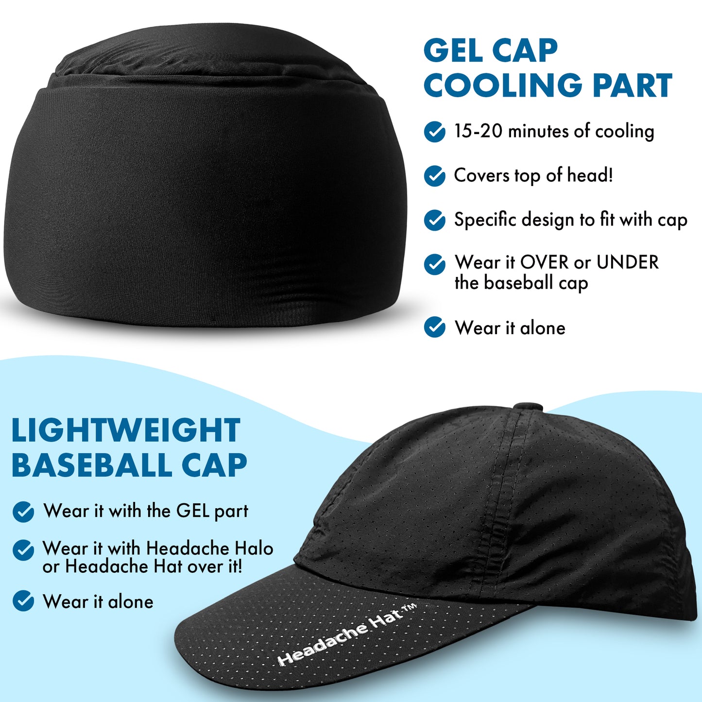 Headache Hat™ Baseball Gel Cap